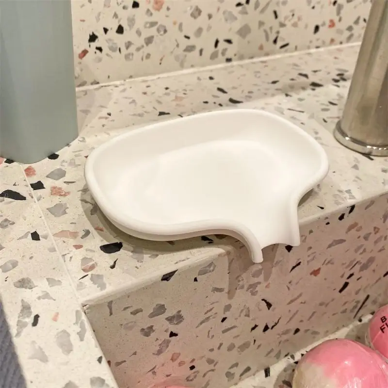 

Home Durable Soap Dispenser Easy Cleaning Drainage Soap Box Non-slip Arc Drain Port Silicone Soap Dish Bathroom Supplies Home