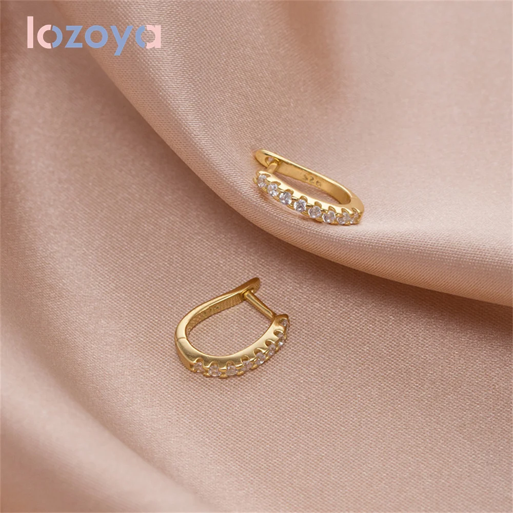 

Серьги Lozoya 925 пробы Серебряные Оригинальные Разноцветные серьги в форме буквы D из циркония нишевой дизайн универсальное эффектное пирсинг