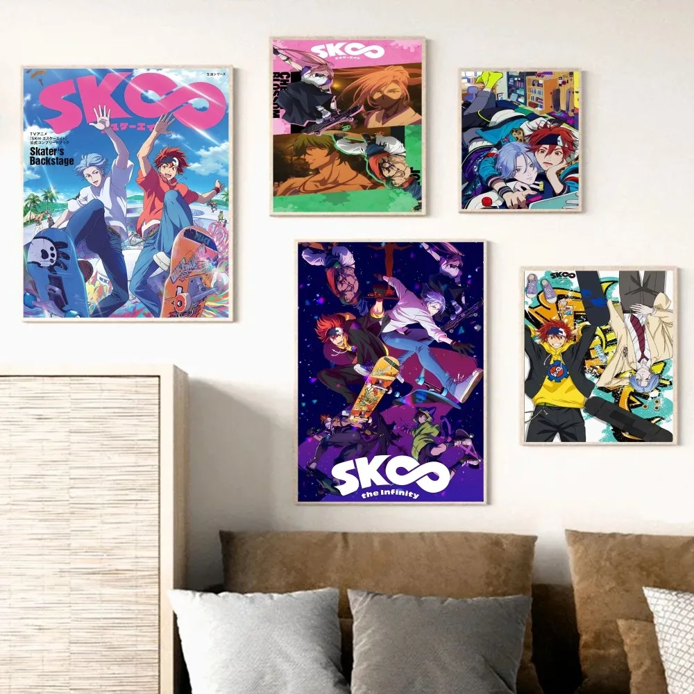 SK8 Бесконечность скейтборд аниме плакаты клейкий Декор Картина на стену белая