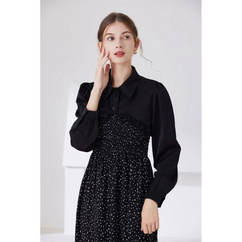 

Women Long Sleeve Boleros Shrugs Open Front Button Down Cropped Jackets Cardigan