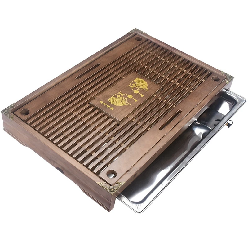 

HOT-Solid Wood Tea Tray Drainage Water Storage Kung Fu Tea Set Drawer Tea Board Table Chinese Tea Ceremony Tools