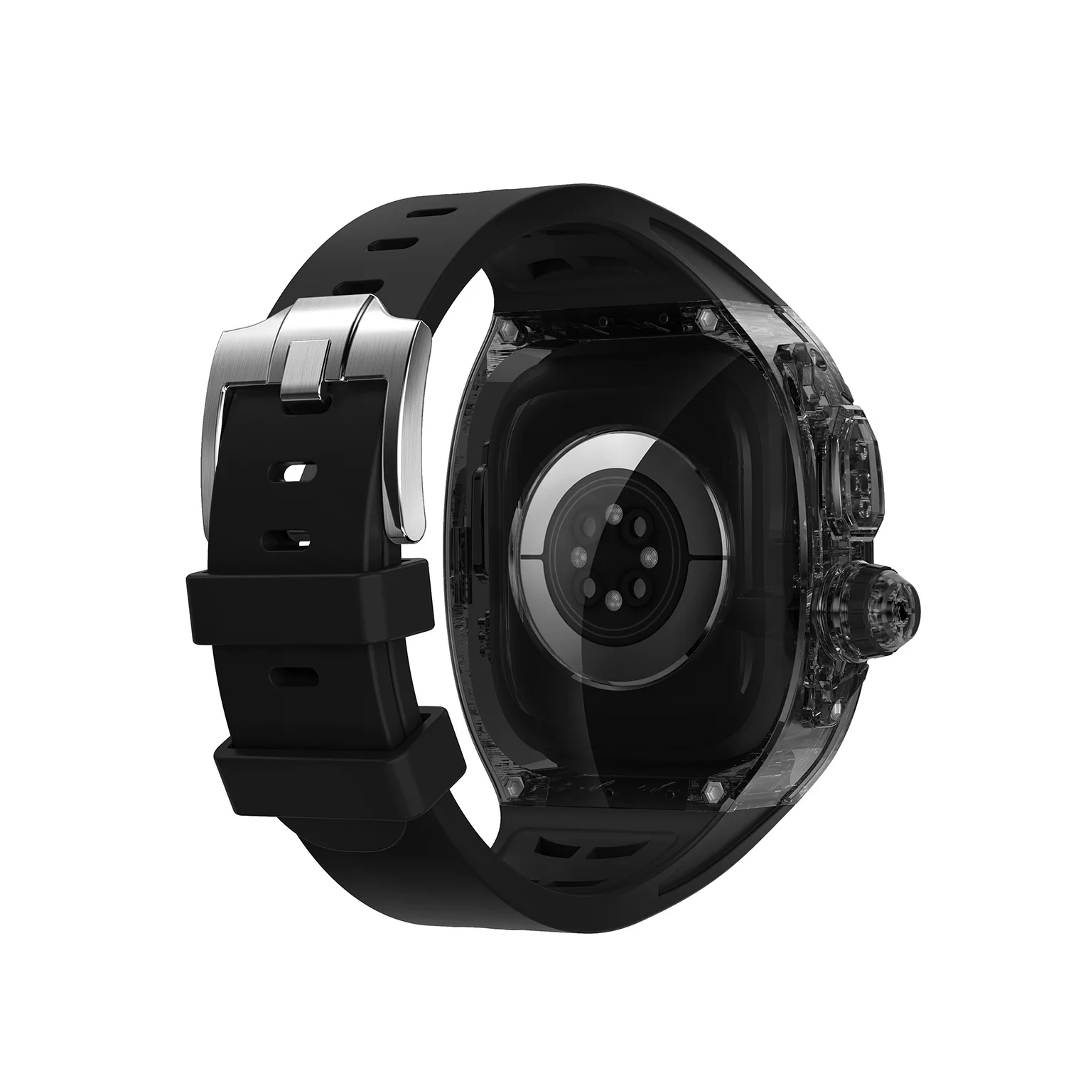 Luxury Modification Kit For Apple Watch Ultra 49MM Transparent Case For iWatch Series 49mm Sport Rubber Band Mod Kit Accessaries