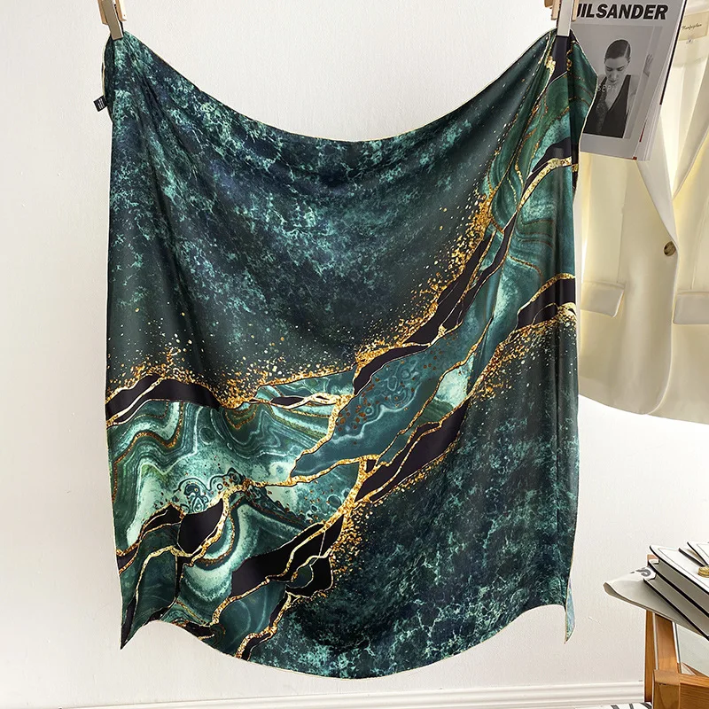 Женская шаль из натурального шёлка с позолотой 2022 см |