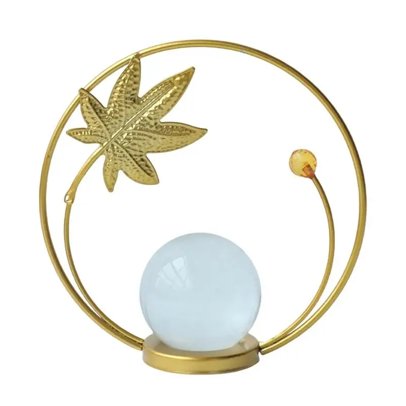 

Crystal Ball Decoration Nordic Metal Crystal Ball Nordic Crystal Ball Entrance Crystal Ball With Golden Monstera Leaf Frame Home