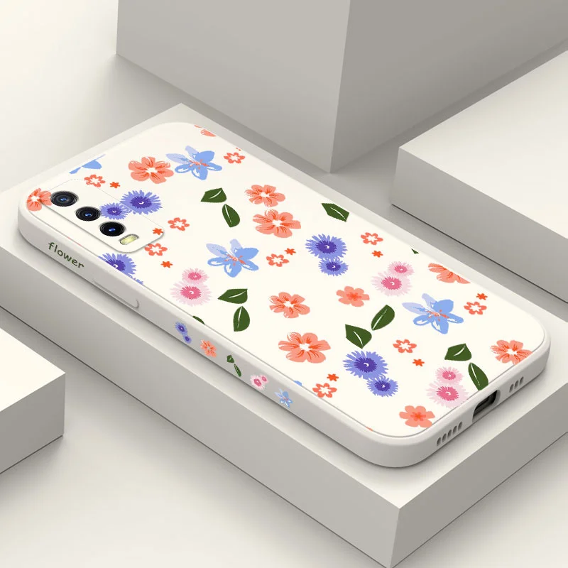 

Fluttering Flowers Case For VIVO Y20 Y12 Y15 Y15A Y19 Y21 Y30 Y50 Y33 Y35 Y76 Y91 Y95 S T I Hole V23 V25 V21 V20 S1 Pro 4G 5G