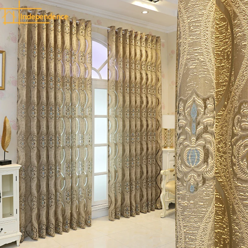 European-style High-end Luxury Curtains for Living Room Bedroom Light Impermeable Window Screen Curtain Custom Finished Products