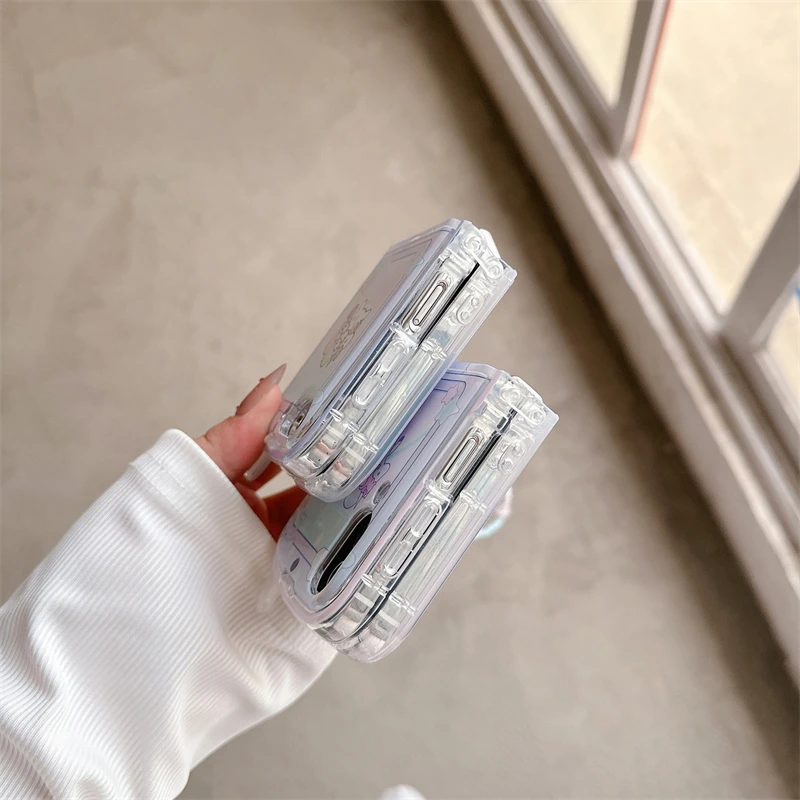 Чехол для телефона Multeasy с милым единорогом и ремешком Samsung Galaxy Z Flip 5 4 Animal Design