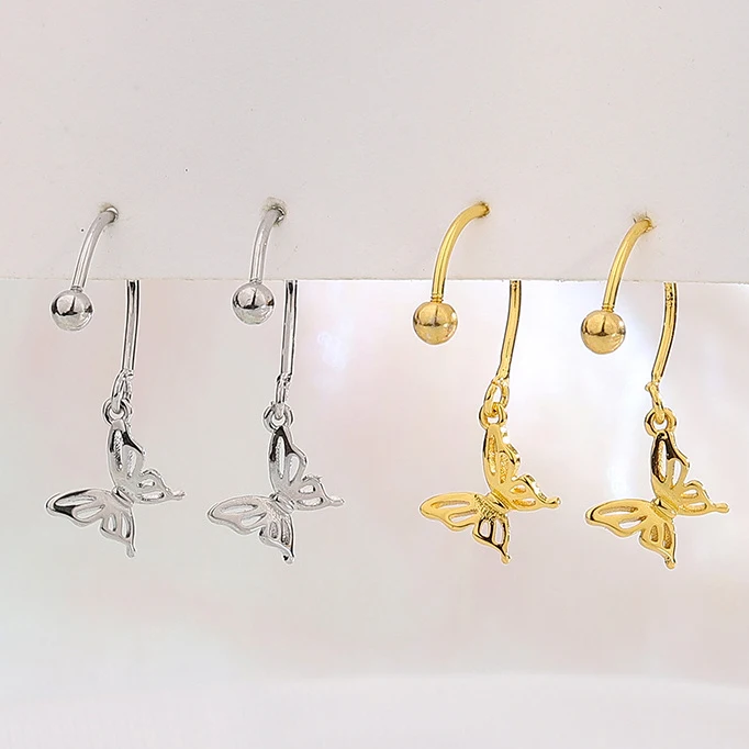 1 шт. женские серьги-гвоздики в виде бабочки