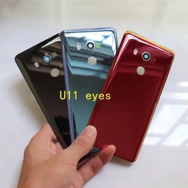 Корпус U11Eyes для HTC U11 Eyes 6,0 дюйма, задняя крышка аккумулятора, Задняя стеклянная дверь, ремонт, замена, фотокамера с логотипом объектива