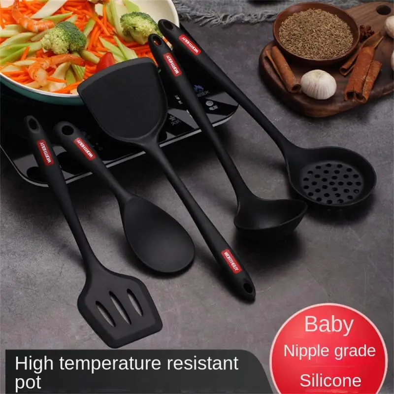 

Resistant High Temperature Leaky Spoon Silicone Kitchenware Cooking Utensils Set Spatula Food Grade Kitchenware Shovel