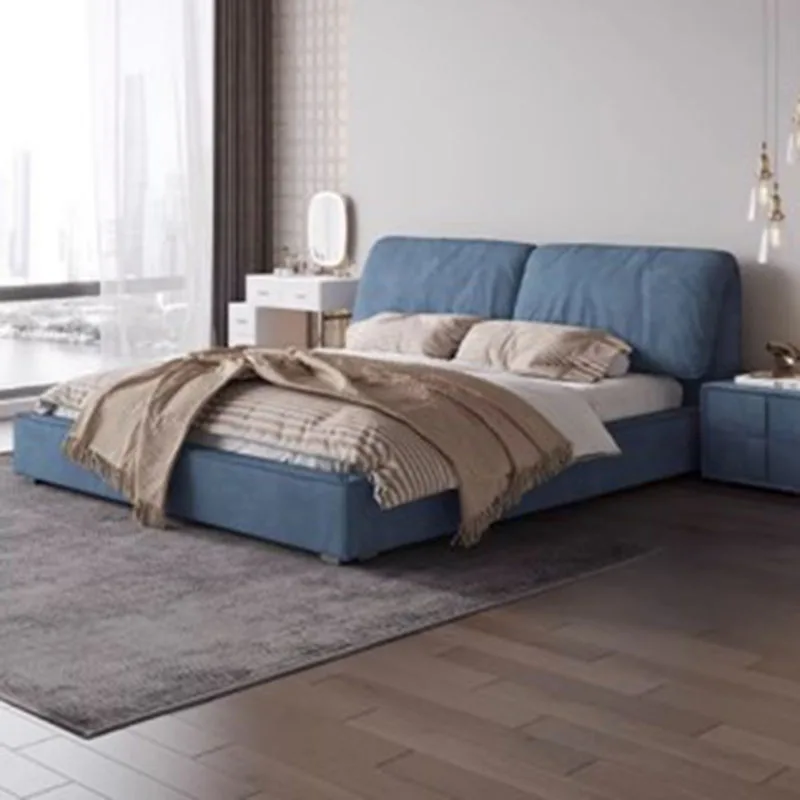 

Скандинавская уникальная кровать, Минималистичная двуспальная кровать большого размера, роскошная современная деревянная мебель для свадьбы, многофункциональная мебель для дома