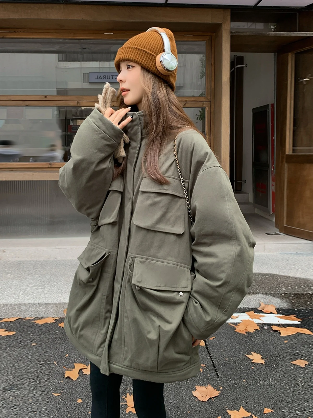 Армейская зеленая куртка-карго Parker на хлопковой подкладке зимняя женская новая
