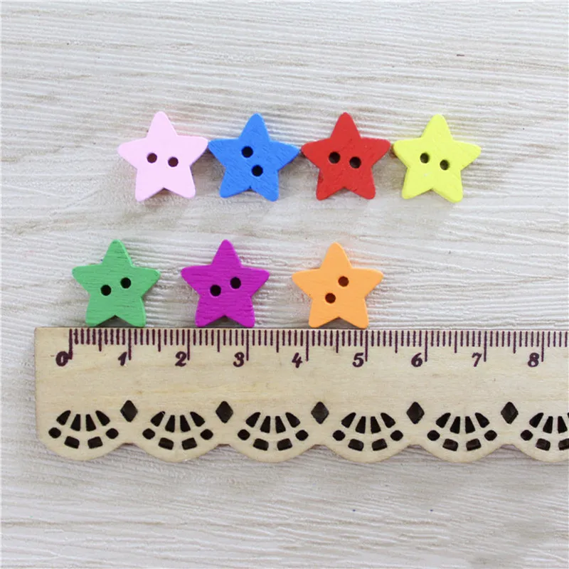 

2000pcs Mixed Wood Buttons Star Shape 2 Holes Sewing Baby Fancy Button 15mm Embellishments Cardmaking Scrapbooking