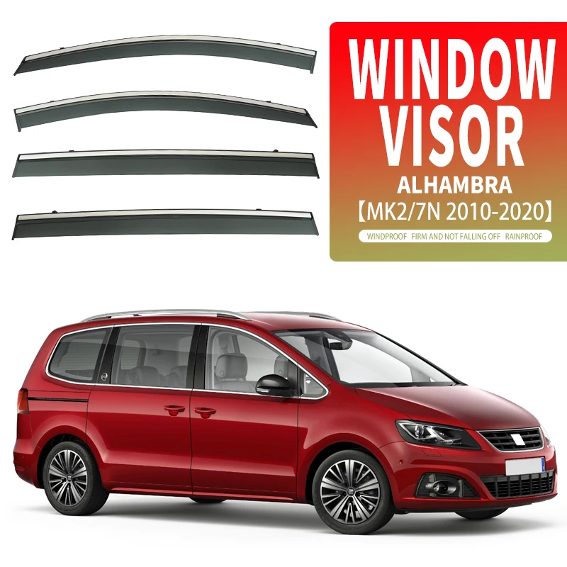 

Пластиковый оконный козырек для Se-at Alhambra MK2/7N 2010-2020, оттенки для вентиляции, защита от солнца, дождя, 4 шт./комплект