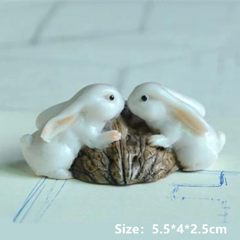 Купи Cute Rabbit Easter Ornament Miniature Craft Mini Bunny Garden Ornament Dollhouse Miniature Home Office Desktop Decor за 545 рублей в магазине AliExpress