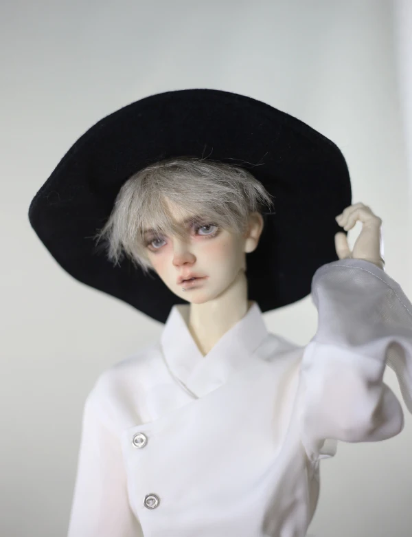 

BJD doll hat for 1/4 1/3 Uncle size fashion new temperament big brim top hat hat doll accessories black and white gray 3 colors