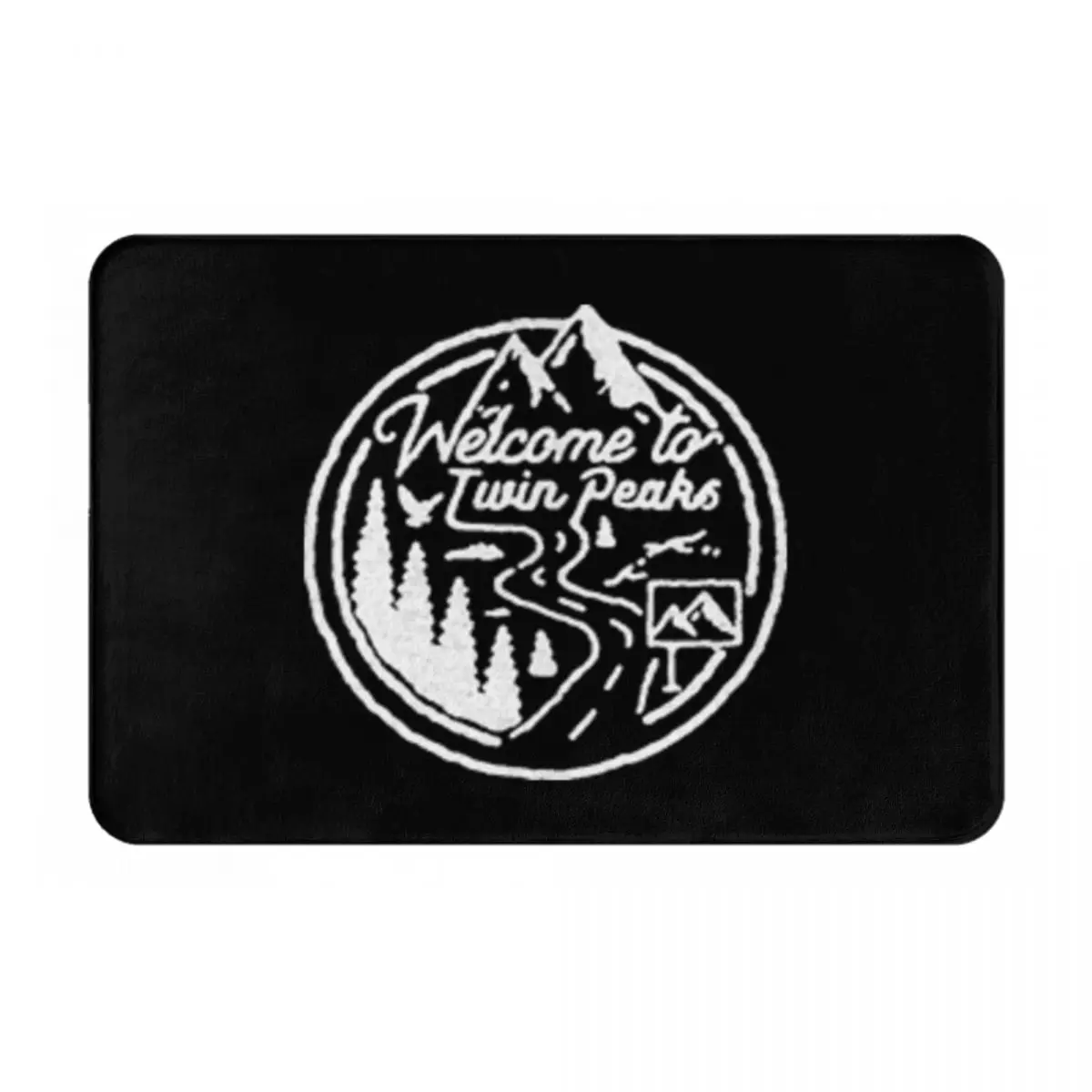 

Welcome ToTwin Peaks Serie Doormat Absorbent Water Oil Proof Anti-skid Carpet Entrance Home Floor Mats Rugs Polyester Footpad