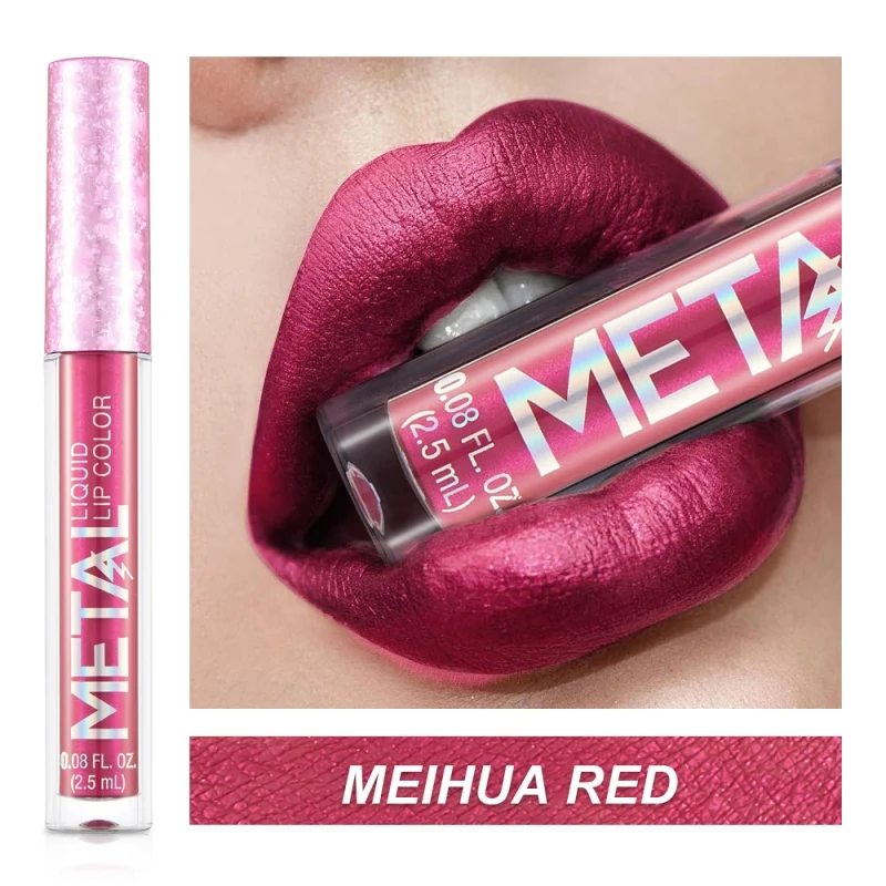 

Metallic Lipstick Matte Glitter Liquid Lip Gloss Makeup Waterproof Non-stick Cup Set for Long-lasting Shiny Lip Tones Charming