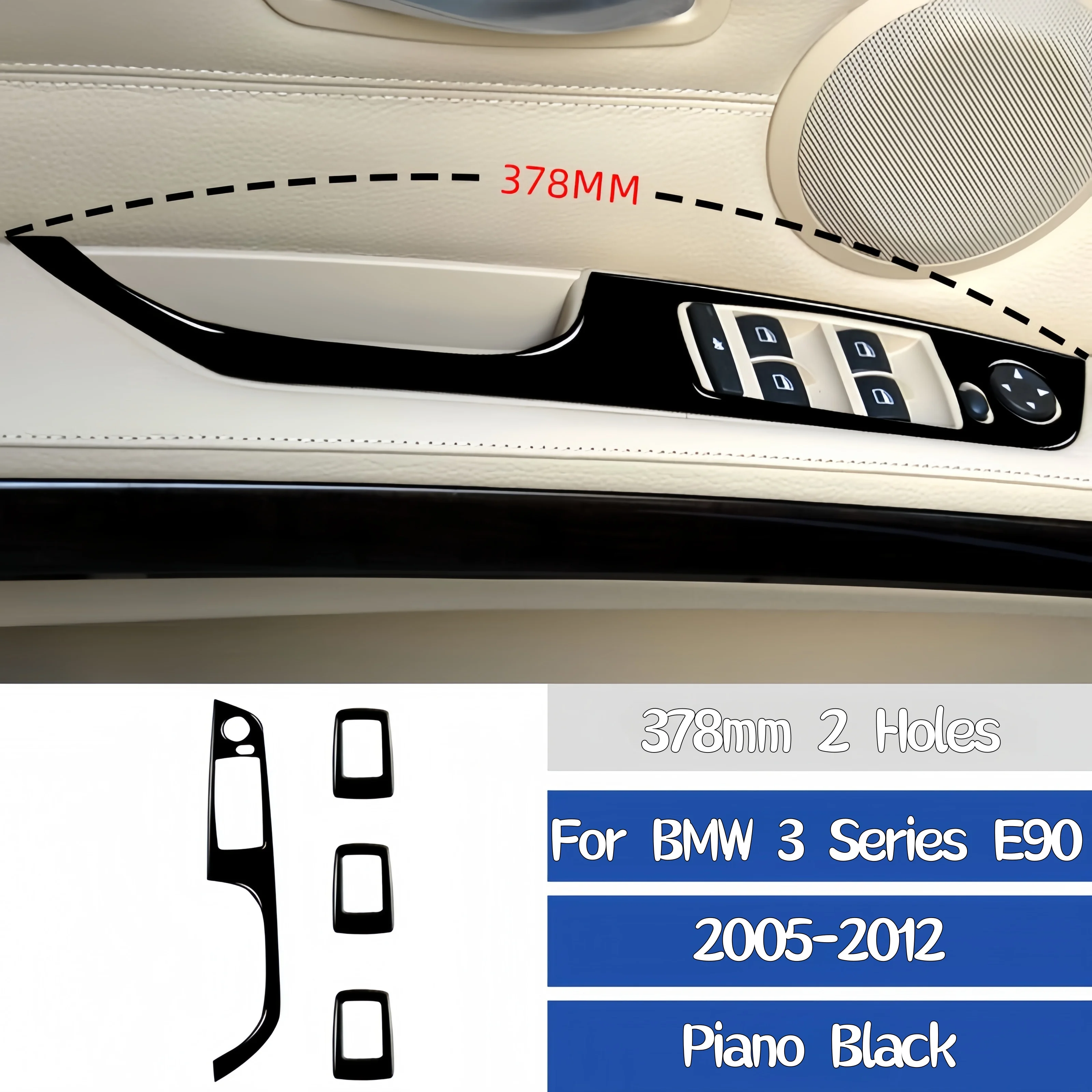 

Для BMW E90 2005-2012 черный фортепиано интерьер автомобиля переключатель окна панель управления рамка отделка декоративная наклейка авто зуehör