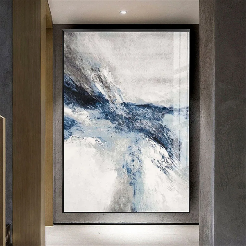 

Nordic Abstract Oil Painting Minimalist Postmodern Living Room Decor Poster Large Size Pure Handpainted Light Canvas Picture