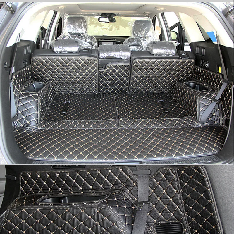 

Коврики для багажника автомобиля под заказ для KIA Sorento, 7 сидений, 2017 прочные Водонепроницаемые кожаные Коврики для сапог для четырех сезонов...