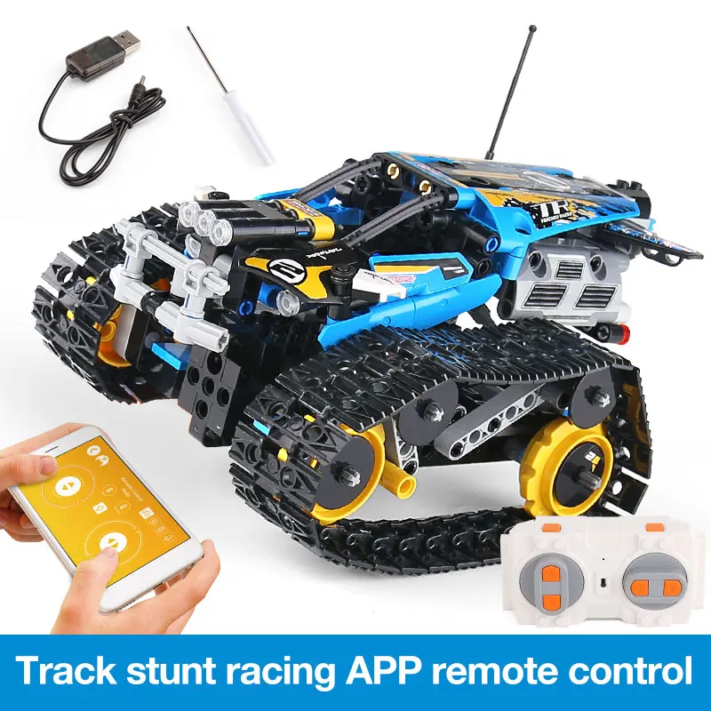 

City Technology Truck City RC Crawler Racing Speed Car Remote Control Tracked Stunt Truck Building Blocks Toys Gifts
