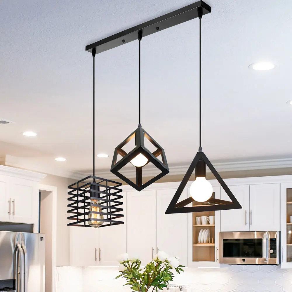 Винтажные подвесные светильники E27 в стиле ретро 1/3 головок