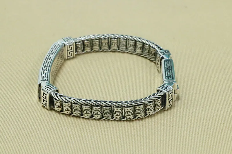 Браслет из серебра 925 пробы с тигром годом зодиака для мужчин ювелирные изделия