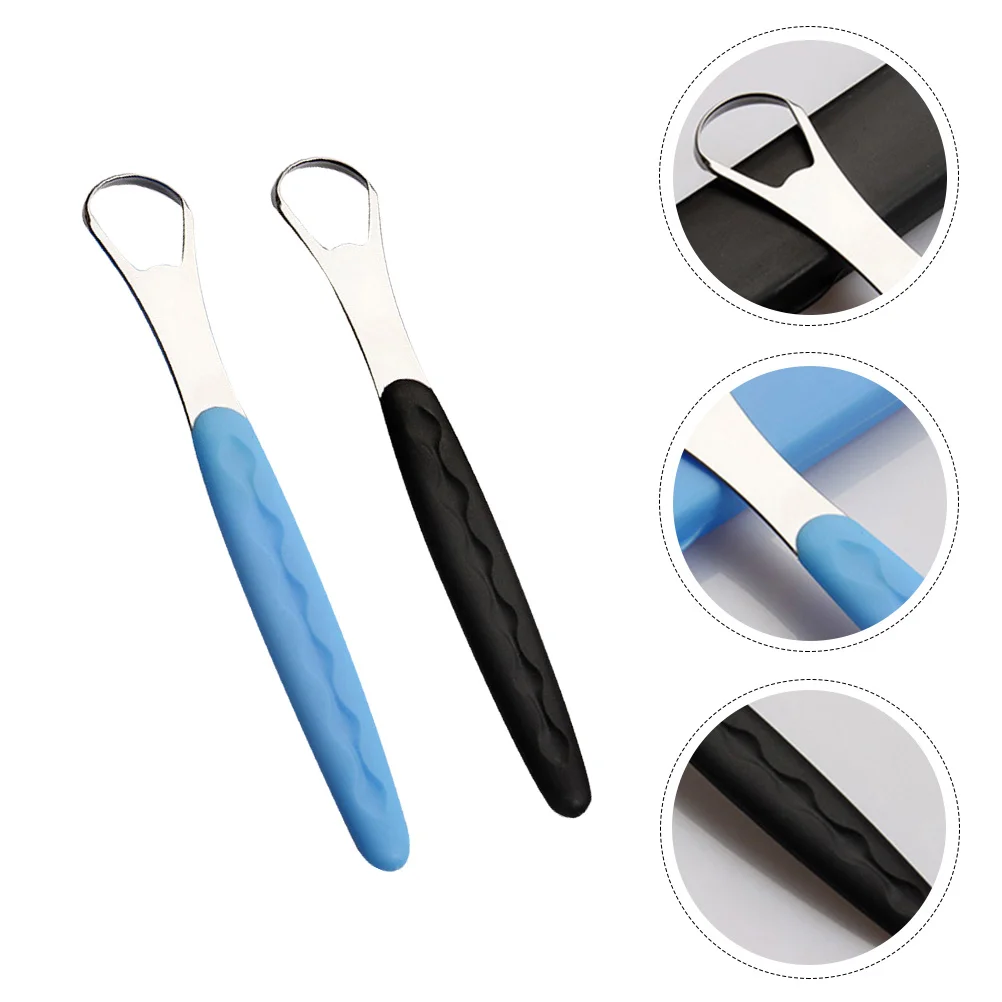 

Tongue Brush Cleaner Tool Scrapers Oral Cleaning Brushes Adult Scraping Coating Stainless Steel Scraper Metal Tongue scarper