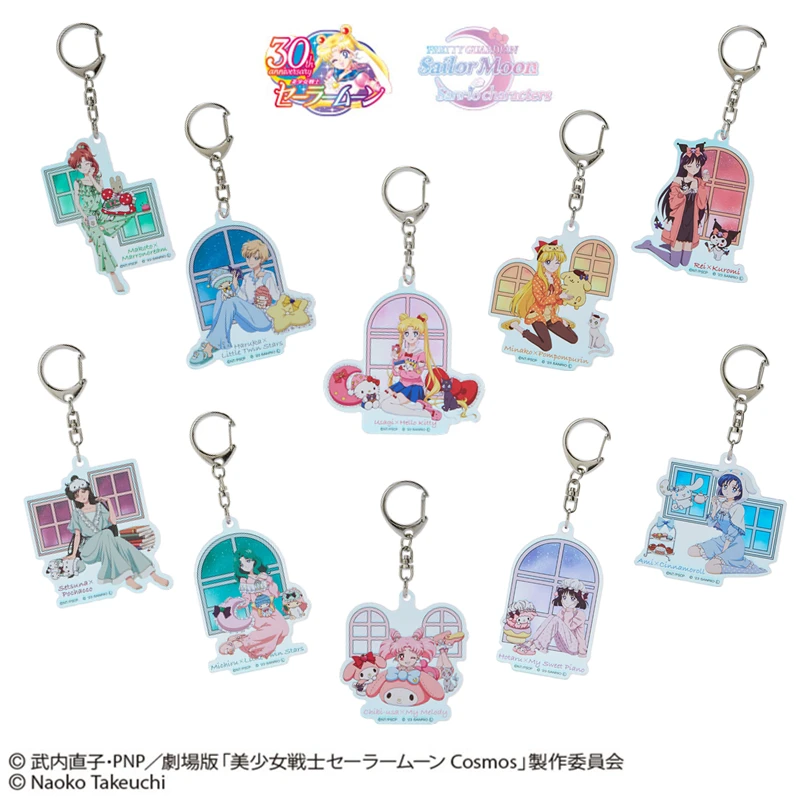 

Милый брелок для ключей Hello Kitty Kuromi Cinnamoroll с изображением Сейлор Мун