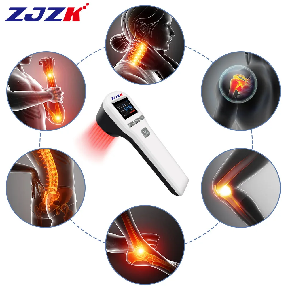 

ZJZK аппарат для лазерной терапии, низкочастотная красная железная лазерная терапия для снятия боли в шее, коленях и талии, медицинское оборудование, 3000 мАч