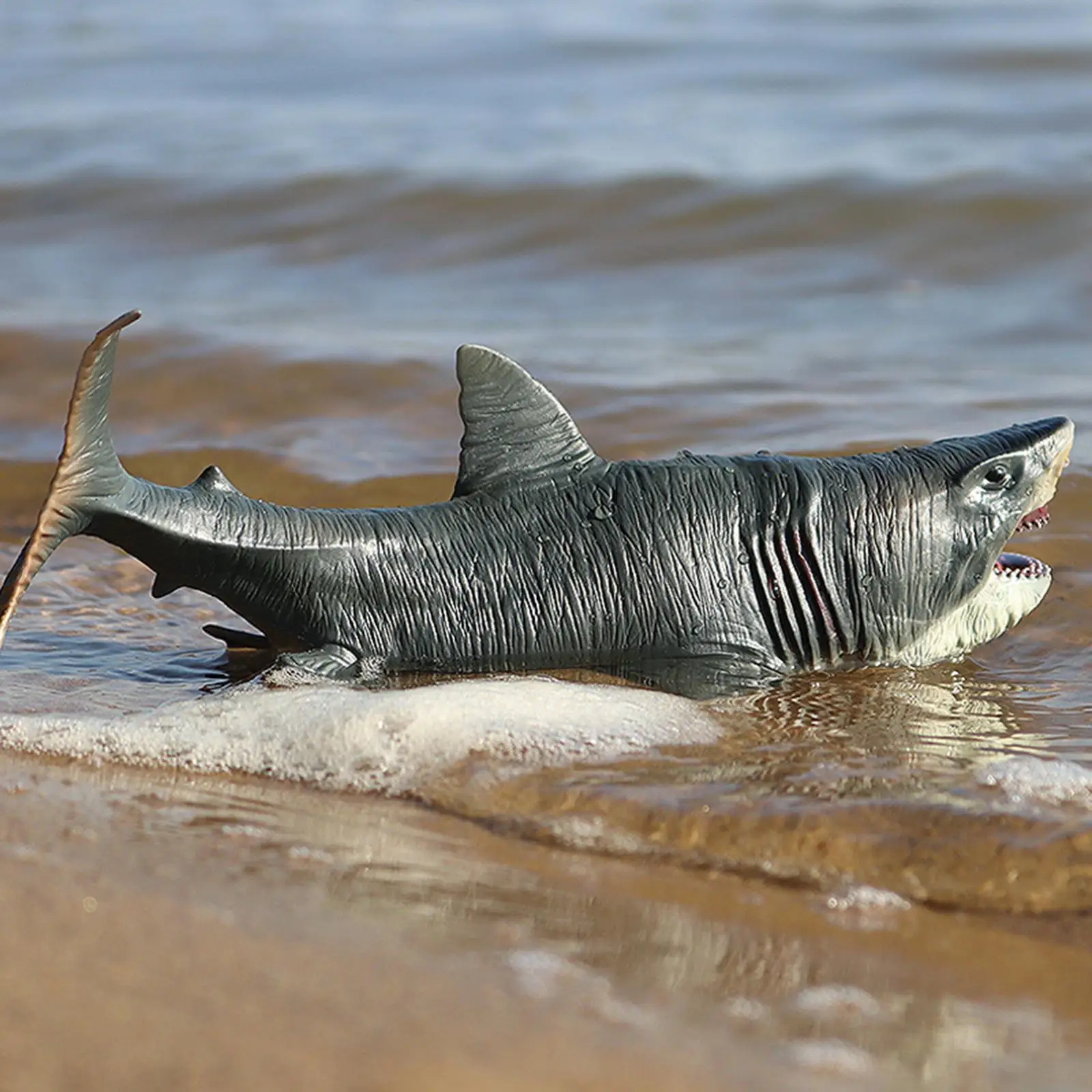 

Hand-Painted Shark Figure Megalodon Model Realistic Playset Animal Creature