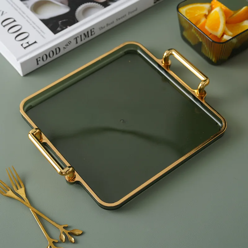 

Rectangular Plastic Serving Tray Exquisite Nordic Creative Multi-Function Kitchen Organizer Home Kitchen Fruit Dessert Tray