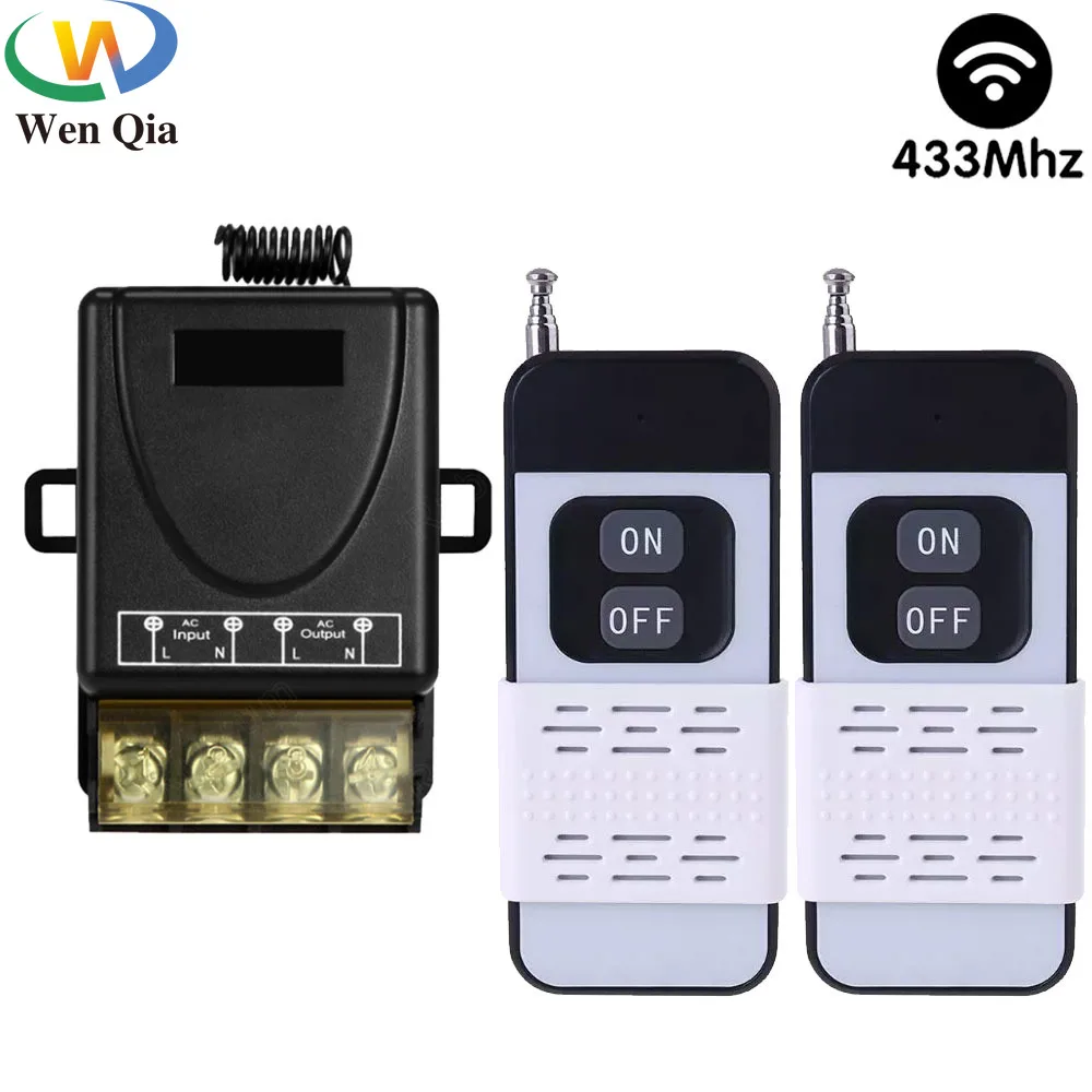 

433MHz Wireless Remote Control Light Switch AC 110V 220V 240V 30A 1CH Relay Receiver Module,300M Range for Pump/LED/Car ON OFF