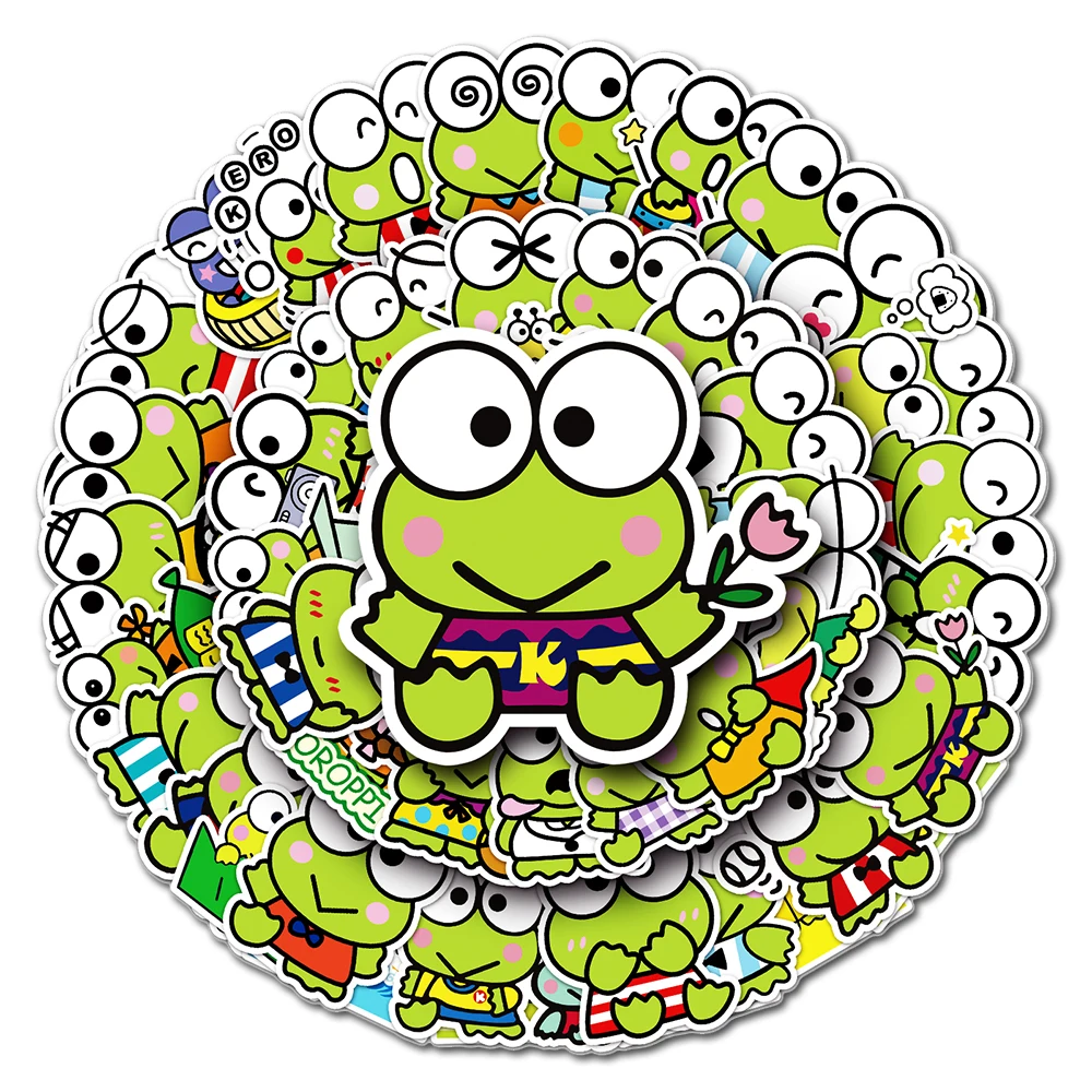 

10/30/53PCS Cute Cartoon Keroppi Stickers Graffiti Decals PVC DIY Phone Luggage Fridge Guitar Helmet Sticker Kids Classic Toys