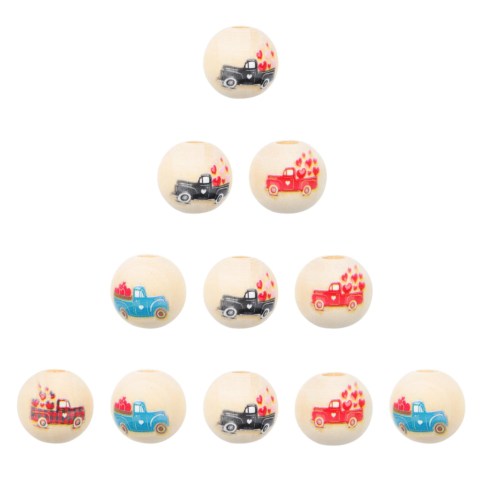 

Bead Diy Day Wood Wooden Valentine S Pattern Beads Decor Lovely Pendants Multipurpose Jewelry Valentines Decors Party Spacer
