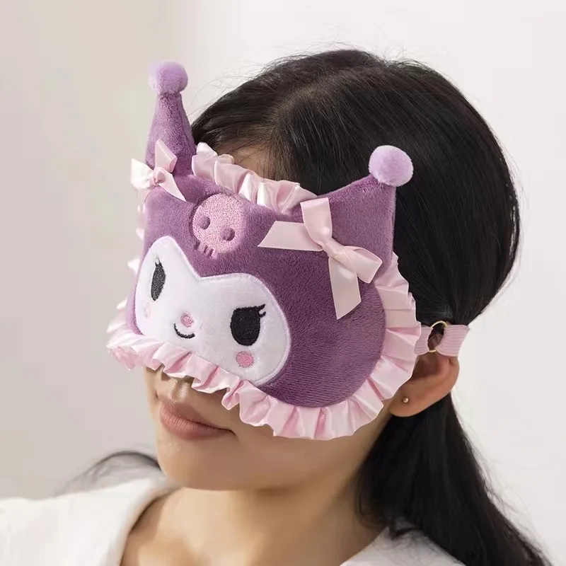 Sanrio Kawaii плюшевая маска для глаз Kuromi Cinnamoroll сон затемнение повязка на глаза мелодия аниме обеденный перерыв тени для век женская защита (art.: 3920cc94deb83) - 3920cc94deb83