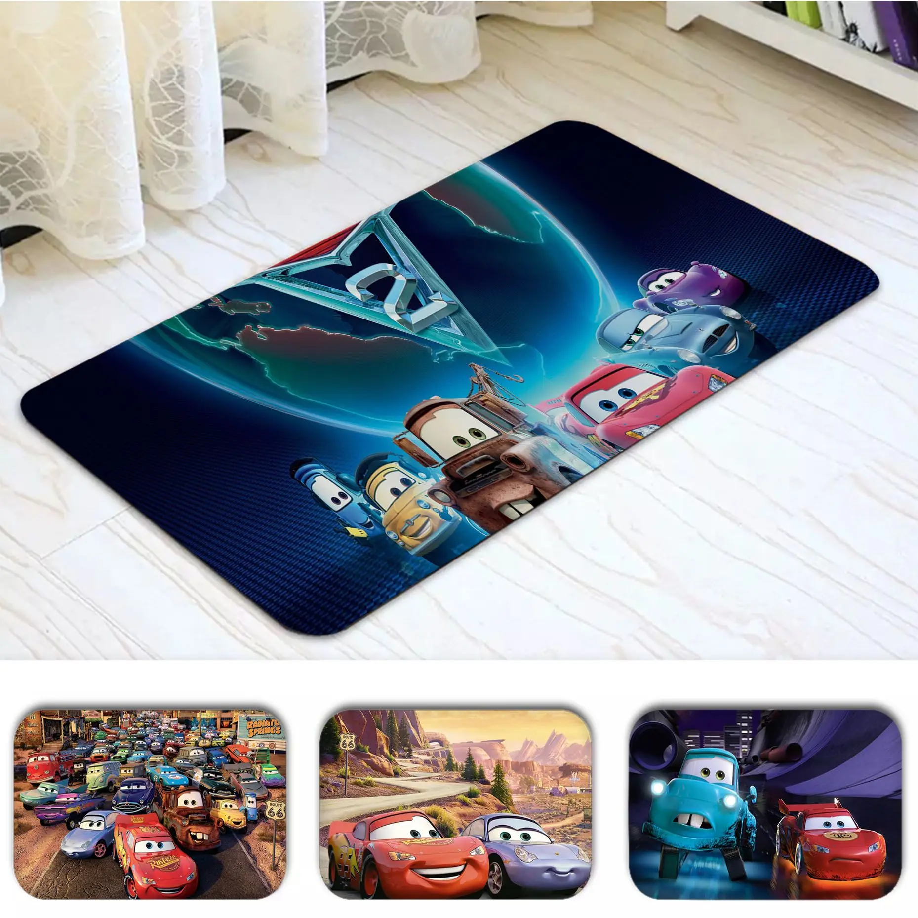 

Disney Cars Entrance Door Mat Retro Multiple Choice Living Room Kitchen Rug Non-Slip Bedside Mats