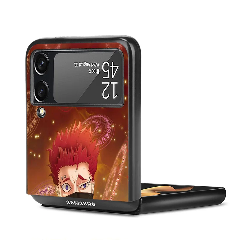 Матовый чехол для телефона Samsung Galaxy Z Flip6 5G Flip5 Flip4 Flip3 ZFlip 6 3 4 5 Black Clover Noell Anime Hard Cover