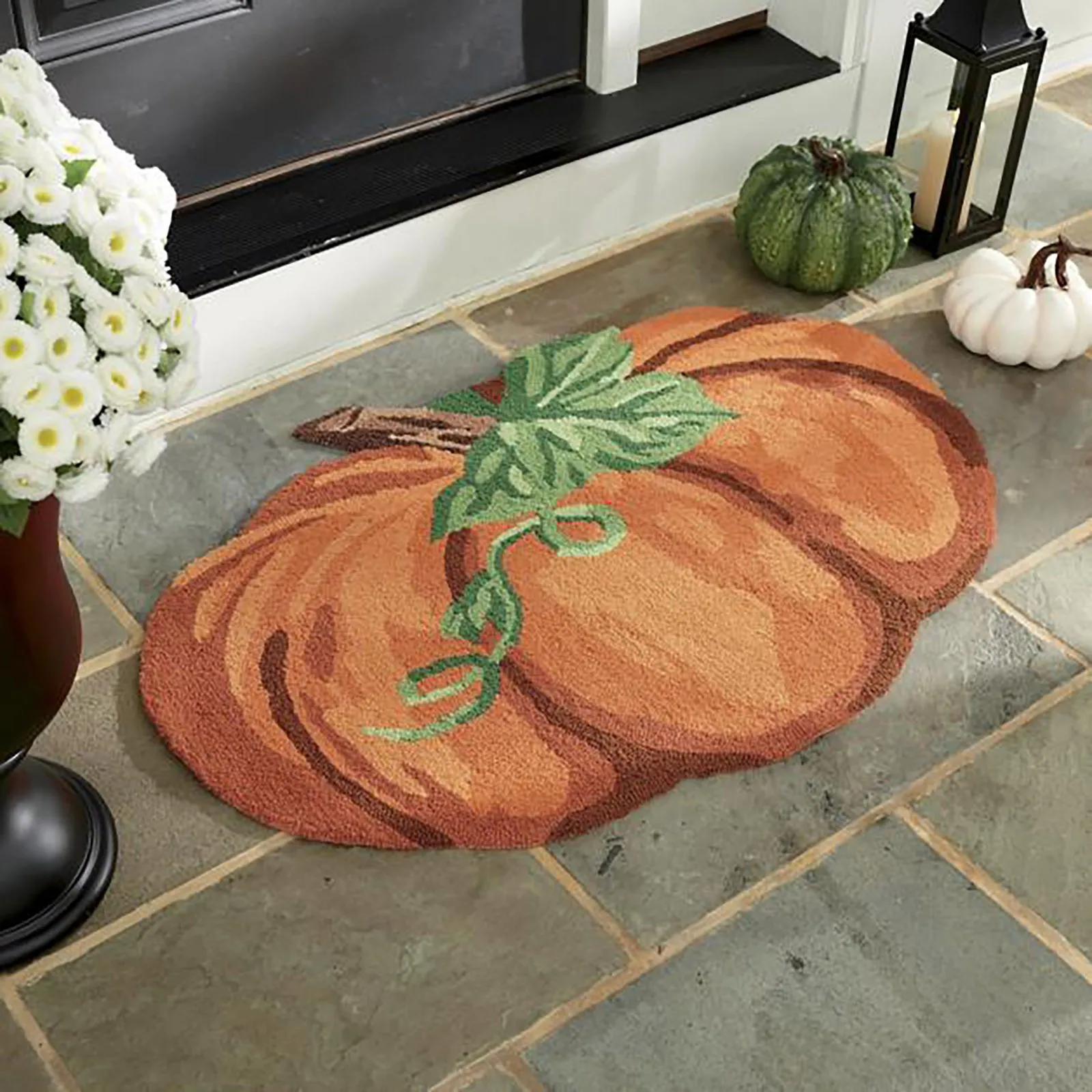 

Thanksgiving Pumpkin Rug Holiday Floor Mat Welcome Door Mat Polyester Doormat Rugs Carpet For Living Room Home Kitchen Bedroom