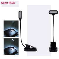 new clip on led small book light mini flexible reading night lights aaa battery powered home bedroom reading portable desk lamp