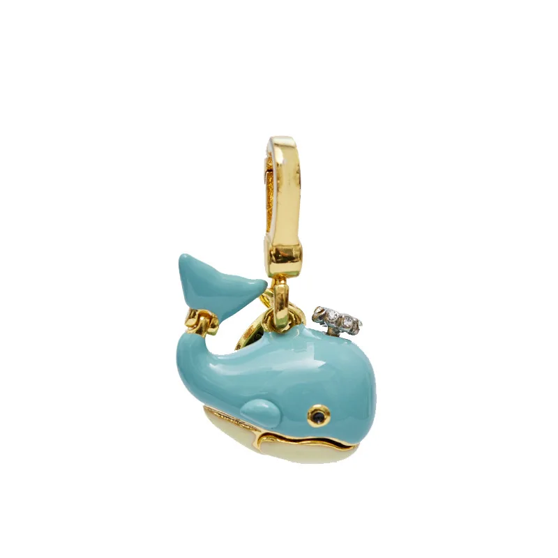 

2023 New Open Small Blue Whale Pendant Necklace Package Pendant Female