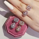 Новинка 2022, модное розовое золото, серебряный цвет, груша, принцесса, модное кольцо для девочек, влюбленных, любовь, рождественский подарок, ювелирные изделия, оптовая продажа R5098