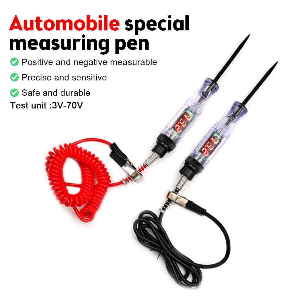 

5-90V Car Truck Voltage Circuit Tester Digital Display Long Probe Pen Light Bulb Automobile Diagnostic Tools Auto Repair