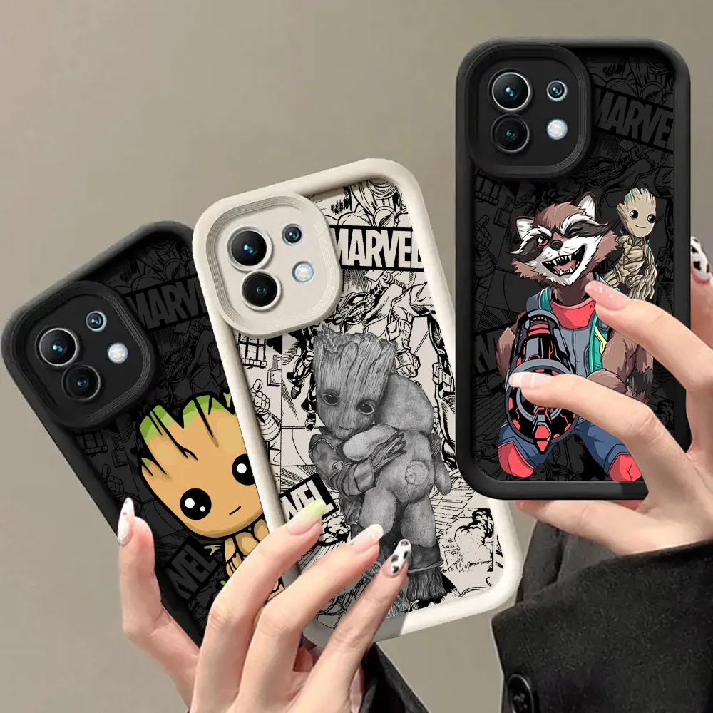 Фото Чехол Groot Rocket Raccoon Marvel для Xiaomi Mi 13T 14 14T 15 15T Pro 17 Ultra Poco M7 M8 F8 F7 X6 X7 X8 Pro Max, противоударный чехол №2