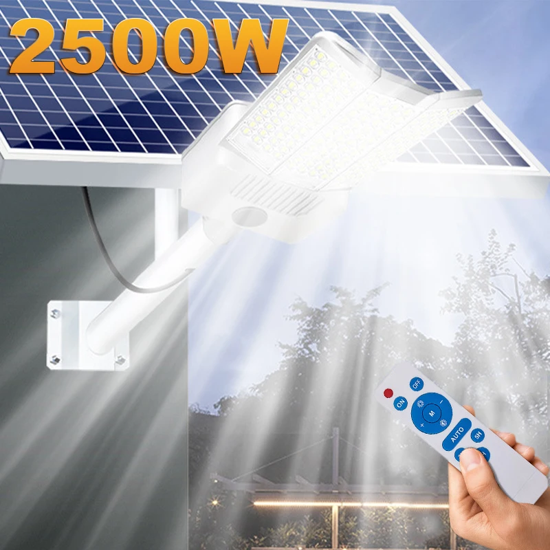 

2500W Solar Outdoor Street Light LED Waterproof Courtyard Three Sided Wide Angle Luminous High-Power Intelligent Lighting Lamp