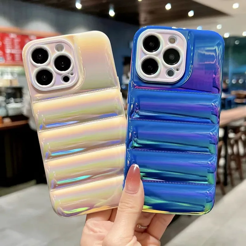 

Air Cushion Anti-Drop Symphony Laser Down Jacket Phone Case For iPhone 13 13Pro 13ProMax 12 12Pro 12ProMax 11 Cover Case