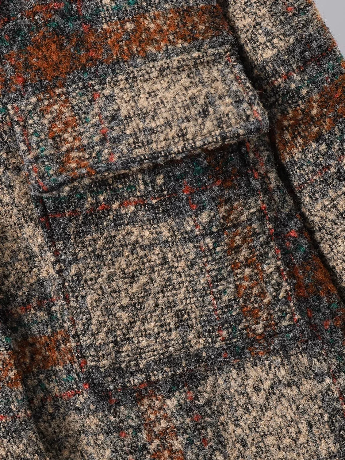 Женская клетчатая рубашка в стиле ретро осенне-зимняя плотная Шерстяная женская