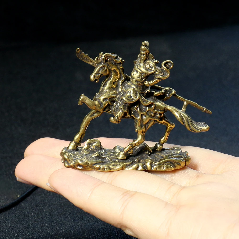 

Brass Riding Guan Gong Ornaments Bronze Statue God Sculpture Home Desktop Office Buddha Statue Sacrificial Decoration