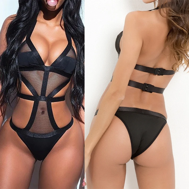 

Three-point Siamese Low Cut Sides Wide Straps High Legs One-Piece Swimsuit